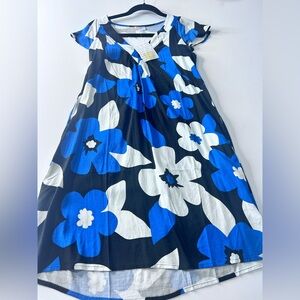 NWT LuLaRoe XXS Chaylin Navy, Royal Blue & White Floral Dress